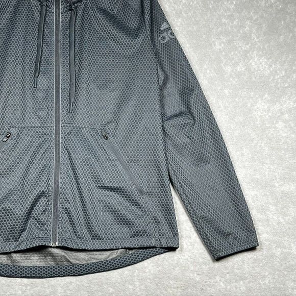 Adidas Climastorm Gray Ripstop Zip Storm-Fit Windbreaker Jacket Hooded Women’s S - Picture 5 of 13